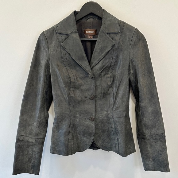 Danier Jackets & Blazers - Danier Grey Leather Blazer
